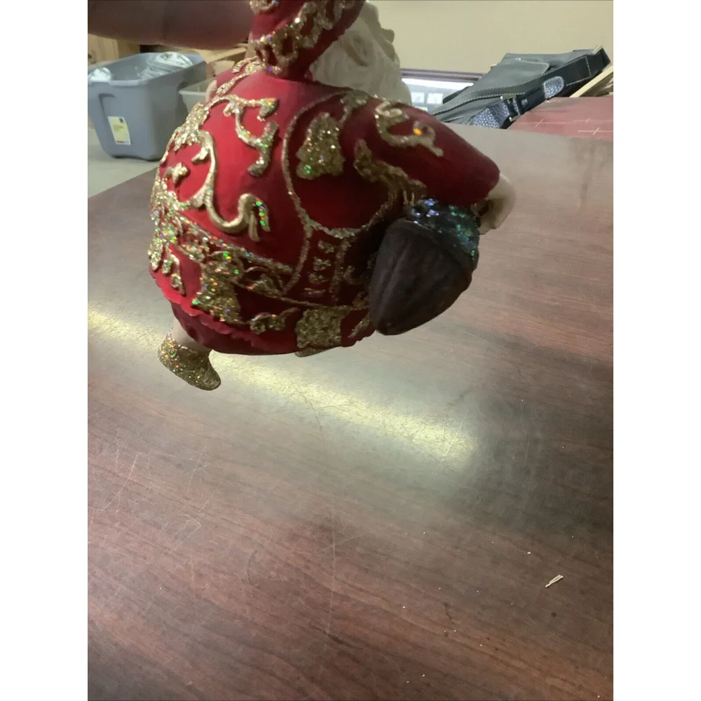 Vintage Hand Painted Chubby Santa Christmas Ornament Ceramic